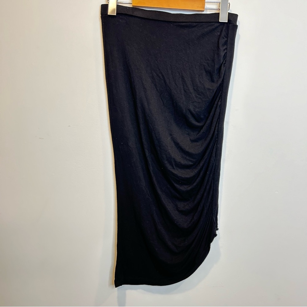 Design History Cinched Stretch Midi Skirt Black